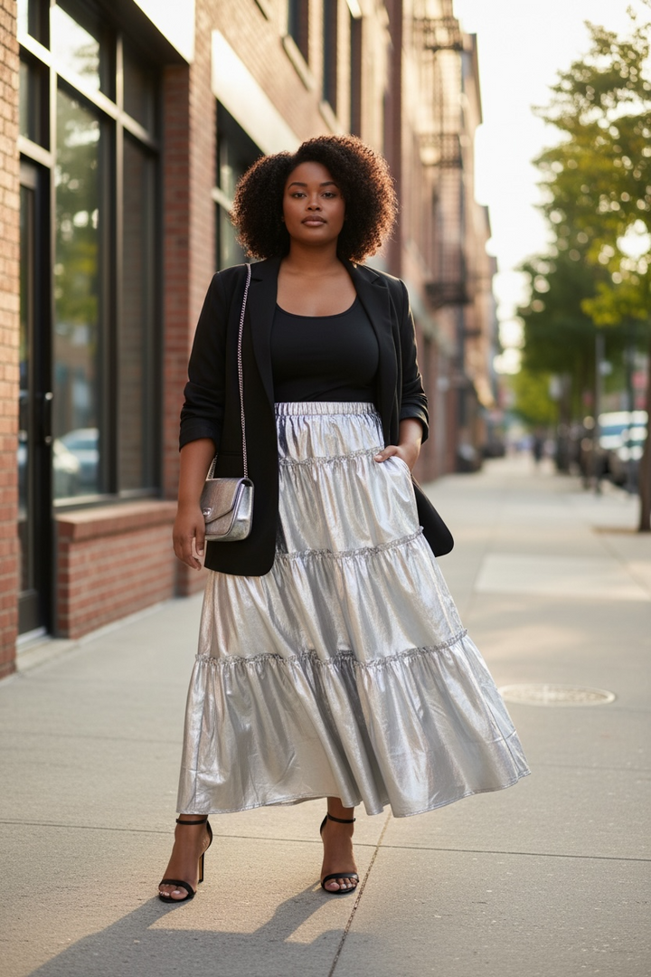 Silver Metallic Skirt