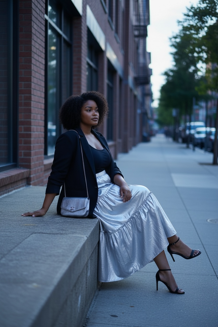 Silver Metallic Skirt